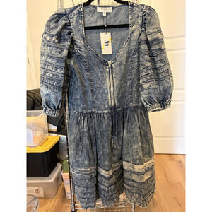 NWT Sea New York size 12 Denim Dress Zip Front Mini